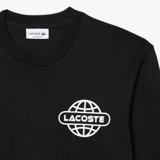 Lacoste T-Shirts-Long Sleeved Relaxed Fit Branded T-Shirt