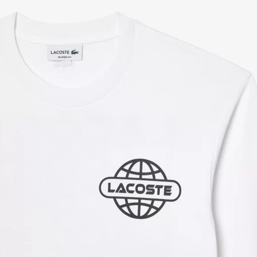 Lacoste T-Shirts-Long Sleeved Relaxed Fit Branded T-Shirt