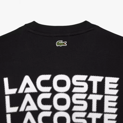 Lacoste T-Shirts-Long Sleeved Relaxed Fit Branded T-Shirt