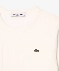 Lacoste T-Shirts-Long Sleeved Ribbed Cotton T-Shirt