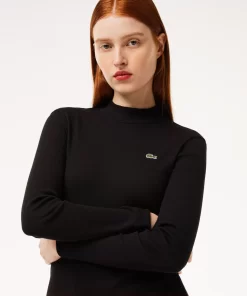 Lacoste Dresses & Skirts-Long Sleeved Slim Fit Ribbed Cotton Dress