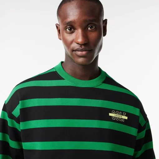 Lacoste Sweatshirts-Loose Fit 3D Print Striped Sweatshirt