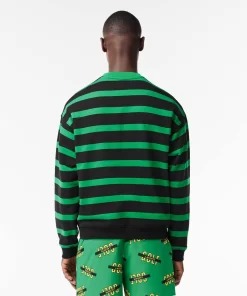 Lacoste Sweatshirts-Loose Fit 3D Print Striped Sweatshirt