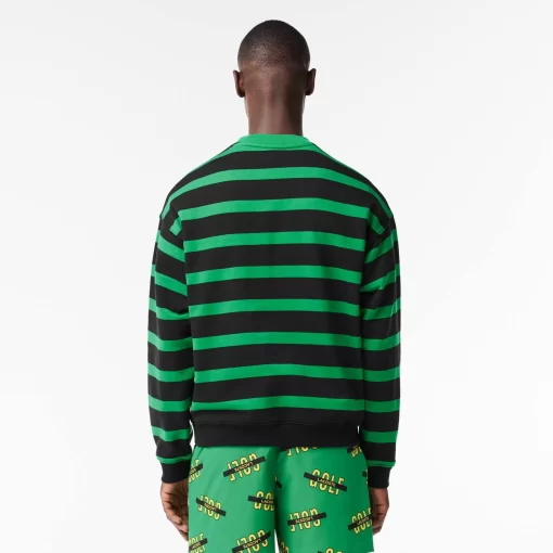 Lacoste Sweatshirts-Loose Fit 3D Print Striped Sweatshirt