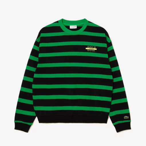 Lacoste Sweatshirts-Loose Fit 3D Print Striped Sweatshirt