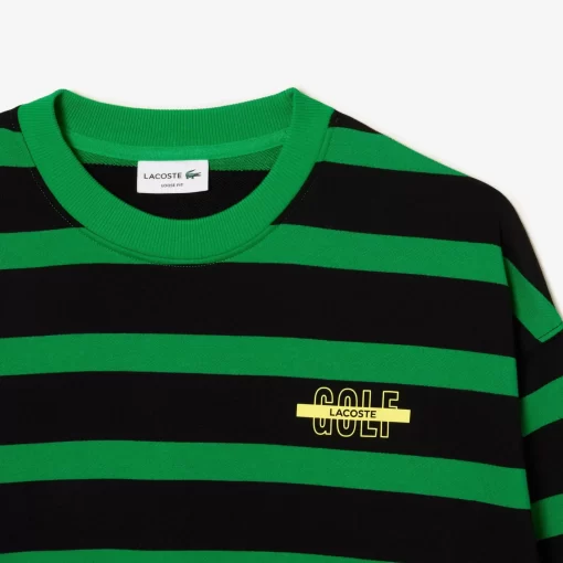 Lacoste Sweatshirts-Loose Fit 3D Print Striped Sweatshirt