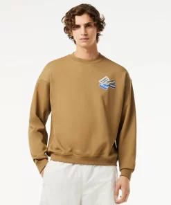 Lacoste Sweatshirts-Loose Fit Cotton Badge Detail Jogger Sweatshirt