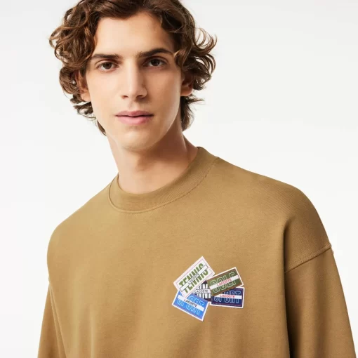 Lacoste Sweatshirts-Loose Fit Cotton Badge Detail Jogger Sweatshirt