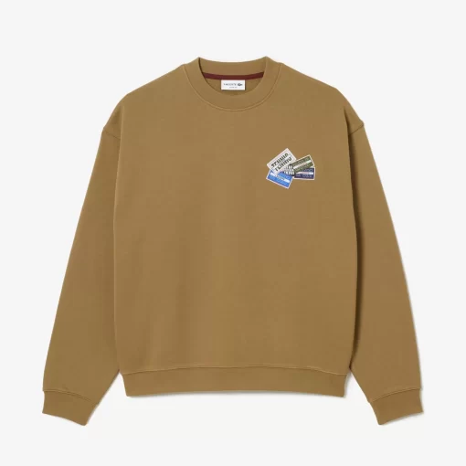 Lacoste Sweatshirts-Loose Fit Cotton Badge Detail Jogger Sweatshirt