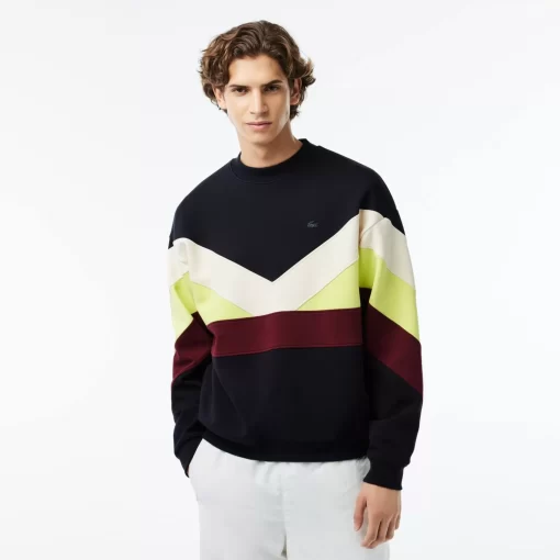 Lacoste Sweatshirts-Loose Fit Double Sided Colourblock Sweatshirt