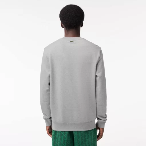 Lacoste Sweatshirts-Loose Fit Monogram Print Fleece Sweatshirt