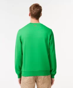 Lacoste Sweatshirts-Loose Fit Monogram Print Fleece Sweatshirt