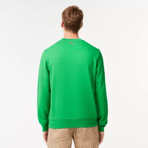 Lacoste Sweatshirts-Loose Fit Monogram Print Fleece Sweatshirt