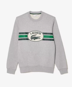 Lacoste Sweatshirts-Loose Fit Monogram Print Fleece Sweatshirt