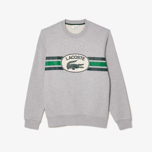 Lacoste Sweatshirts-Loose Fit Monogram Print Fleece Sweatshirt