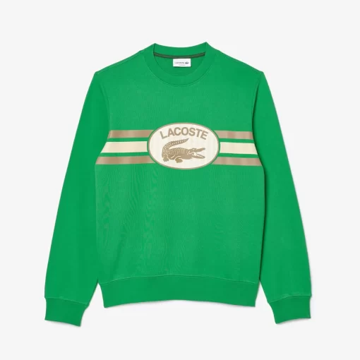 Lacoste Sweatshirts-Loose Fit Monogram Print Fleece Sweatshirt