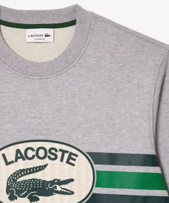 Lacoste Sweatshirts-Loose Fit Monogram Print Fleece Sweatshirt