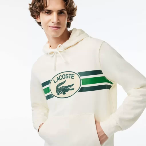 Lacoste Sweatshirts-Loose Fit Monogram Print Hoodie