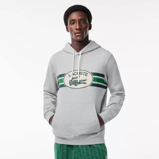 Lacoste Sweatshirts-Loose Fit Monogram Print Hoodie