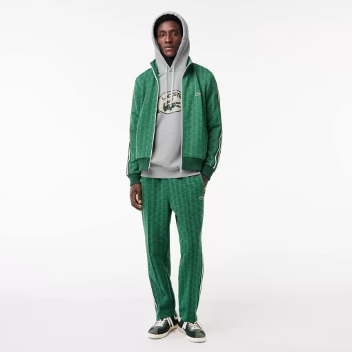 Lacoste Sweatshirts-Loose Fit Monogram Print Hoodie