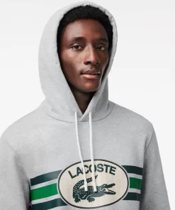 Lacoste Sweatshirts-Loose Fit Monogram Print Hoodie