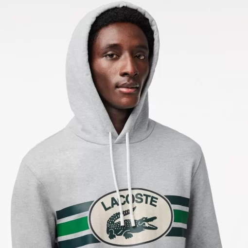 Lacoste Sweatshirts-Loose Fit Monogram Print Hoodie