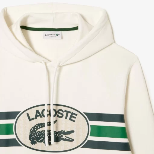 Lacoste Sweatshirts-Loose Fit Monogram Print Hoodie