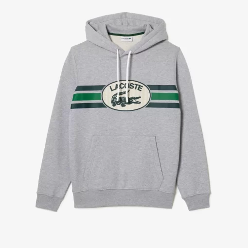 Lacoste Sweatshirts-Loose Fit Monogram Print Hoodie