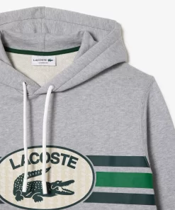 Lacoste Sweatshirts-Loose Fit Monogram Print Hoodie