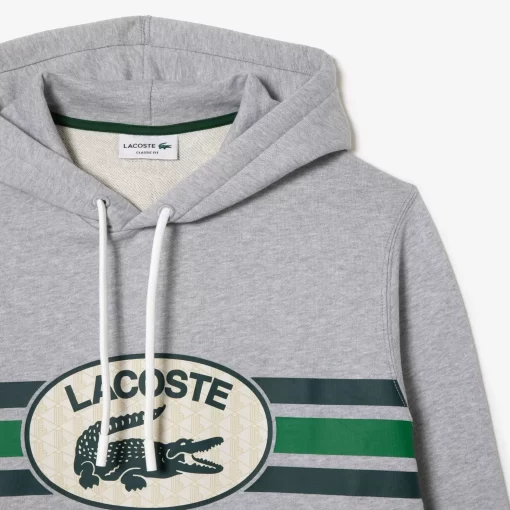 Lacoste Sweatshirts-Loose Fit Monogram Print Hoodie