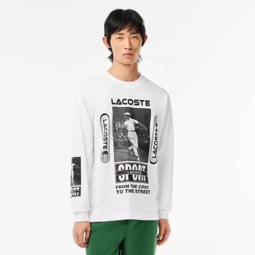 Lacoste T-Shirts-Loose Fit T-Shirt With Rene Print