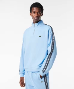 Lacoste Tracksuits-Loose Fit Two Tone Logo Stripe Jogger Sweatshirt