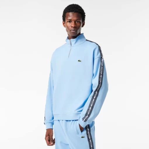 Lacoste Tracksuits-Loose Fit Two Tone Logo Stripe Jogger Sweatshirt