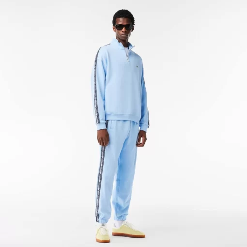 Lacoste Tracksuits-Loose Fit Two Tone Logo Stripe Jogger Sweatshirt