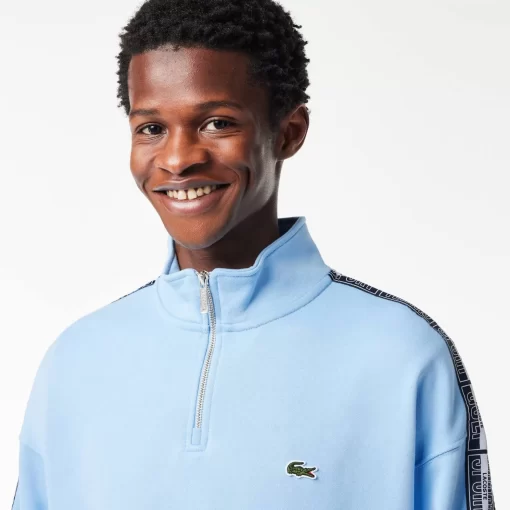 Lacoste Tracksuits-Loose Fit Two Tone Logo Stripe Jogger Sweatshirt