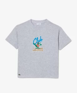 Lacoste Girl Clothing-Mascot Print T-Shirt