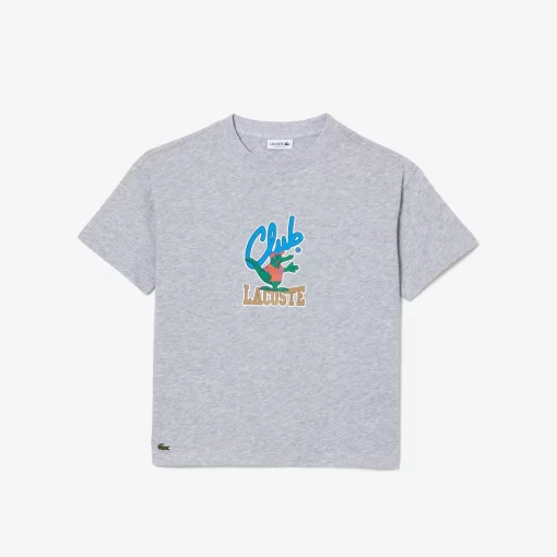 Lacoste Girl Clothing-Mascot Print T-Shirt