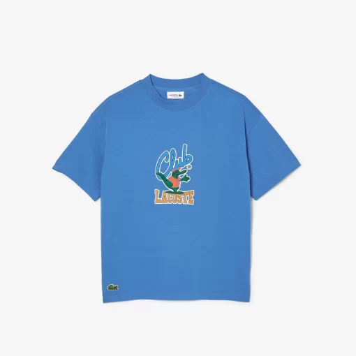 Lacoste Girl Clothing-Mascot Print T-Shirt