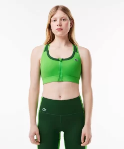 Lacoste Fitness & Training-Medium Support Colour-Block Stretch Sport Bralette