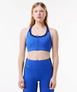 Lacoste Fitness & Training-Medium Support Colour-Block Stretch Sport Bralette