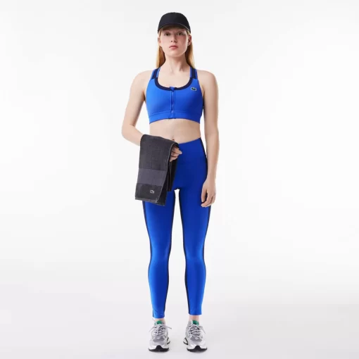 Lacoste Fitness & Training-Medium Support Colour-Block Stretch Sport Bralette