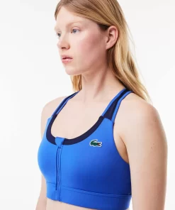 Lacoste Fitness & Training-Medium Support Colour-Block Stretch Sport Bralette