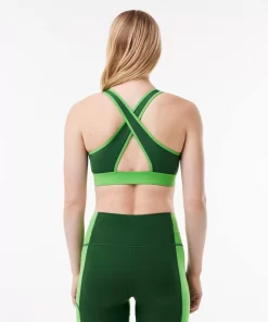 Lacoste Fitness & Training-Medium Support Colour-Block Stretch Sport Bralette