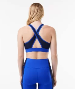 Lacoste Fitness & Training-Medium Support Colour-Block Stretch Sport Bralette