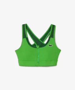 Lacoste Fitness & Training-Medium Support Colour-Block Stretch Sport Bralette