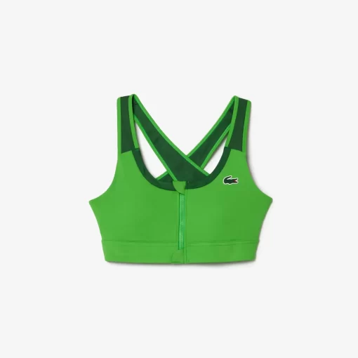 Lacoste Fitness & Training-Medium Support Colour-Block Stretch Sport Bralette