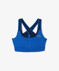 Lacoste Fitness & Training-Medium Support Colour-Block Stretch Sport Bralette