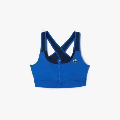 Lacoste Fitness & Training-Medium Support Colour-Block Stretch Sport Bralette