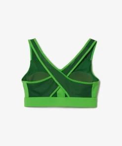 Lacoste Fitness & Training-Medium Support Colour-Block Stretch Sport Bralette