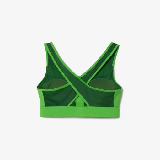 Lacoste Fitness & Training-Medium Support Colour-Block Stretch Sport Bralette